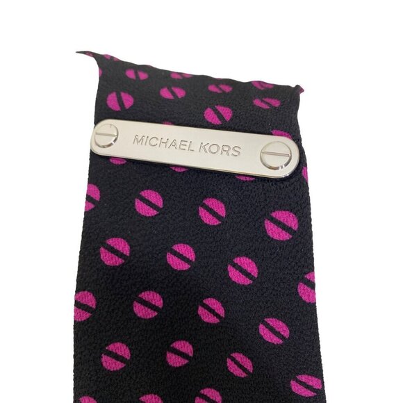 MICHAEL Michael Kors NWT $155 Dot Print Cropped Jumpsuit, Black Fuchsia Size 12 - Picture 10 of 14